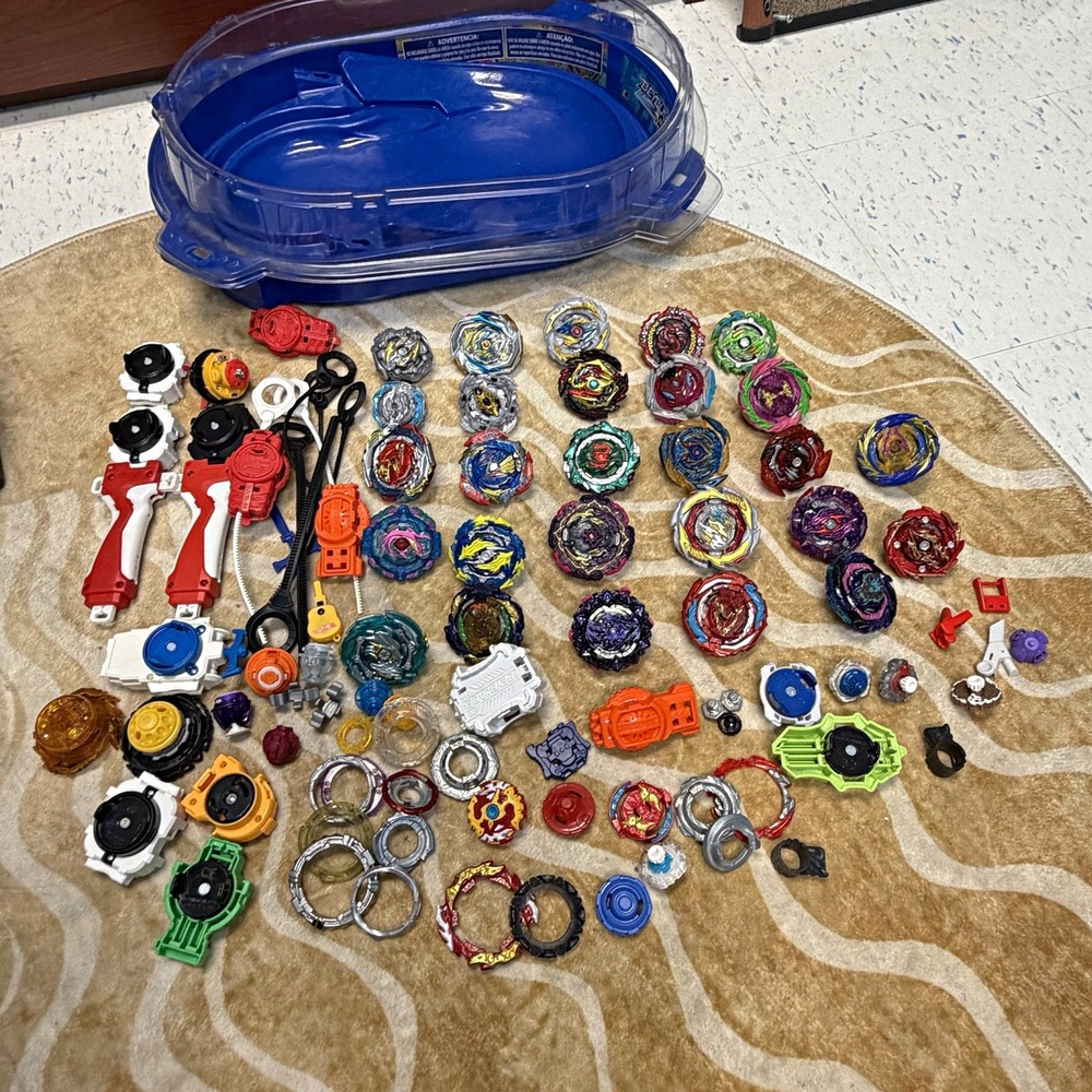 Beyblade Burst Large Lot 25+ Tops Stadium Launchers Ripcords Parts